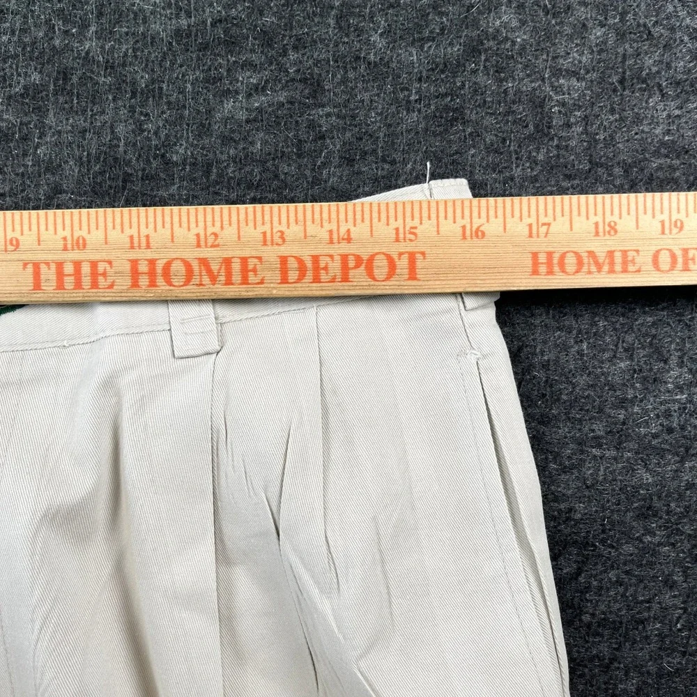 Vintage Tommy Hilfiger Chino Pants Mens Beige Excellent Pleated Cuffed Khakis